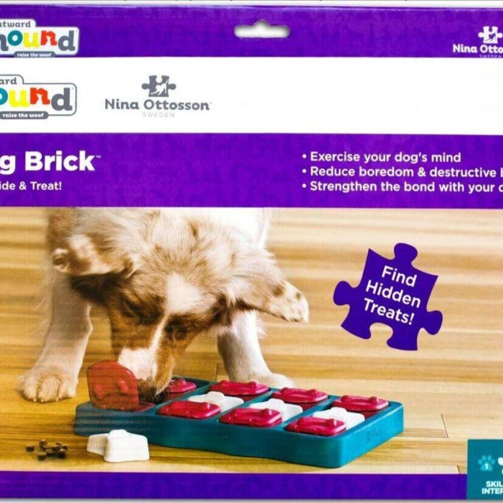 Outward Hound Nina Ottosson Dog Brick Dog Puzzle Interactive Treat Puzzle
